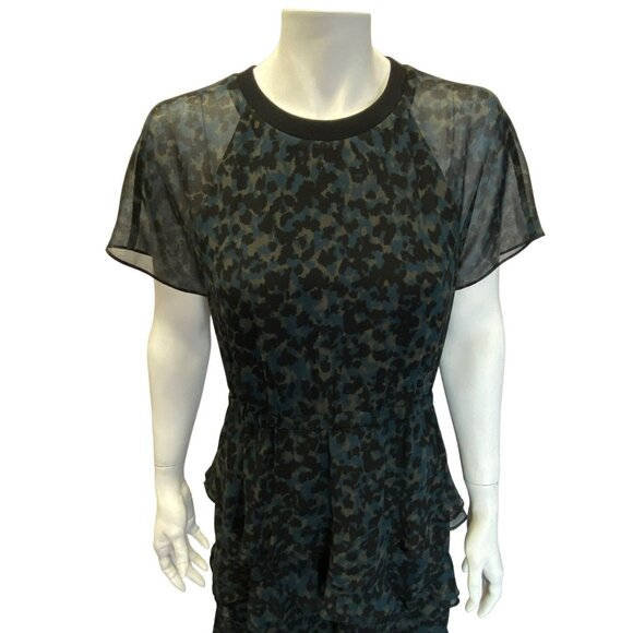 Madewell Dress size 6 Radiant Camo Leopard Print Short Flowy Ruffles - Picture 7 of 8